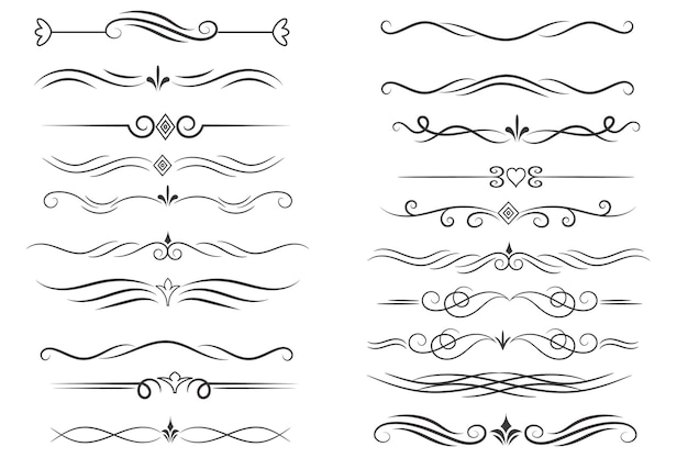 Vector divisor de páginas y elementos de diseño conjunto de varios divisores negros simples diseño de divisores variados