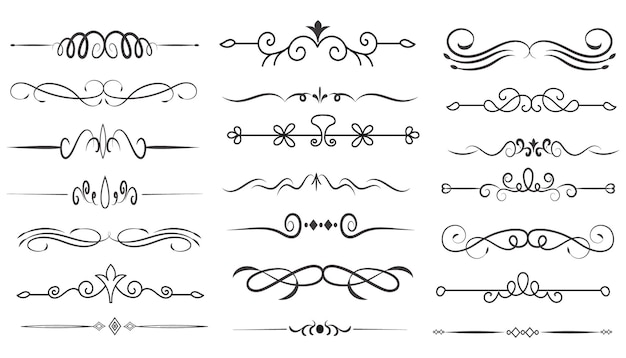 Vector divisor de páginas y elementos de diseño conjunto de varios divisores negros simples diseño de divisores variados