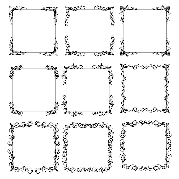 Divisor de remolinos decorativos Colección de objetos caligráficos vectoriales para el saludo de invitación de boda