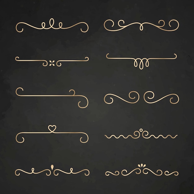 Divisor de rollo florecido conjunto vectorial de lujo vintage