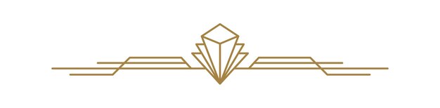 Divisor de texto de línea vectorial Art Deco Icono de forma de línea horizontal del borde de vacaciones