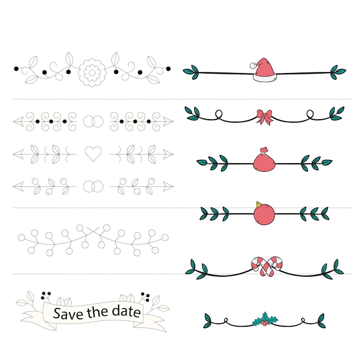 Vector divisor de texto ornamental elementos de diseño de borde elegante perfecto para la decoración de páginas web invitatio