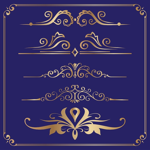 divisor vintage elementos de diseño caligráfico divisores decoraciones y delimitadores conjunto vector