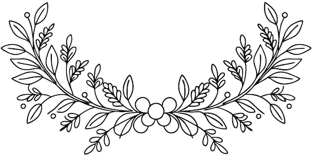 Divisores florales con ramas y hojas Ilustración vectorial dibujada a mano