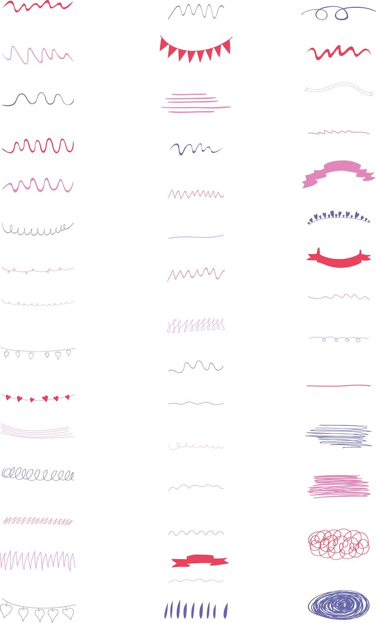 Vector divisores, líneas, conjunto de elementos abstractos. decoración gráfica de época. ilustración vectorial
