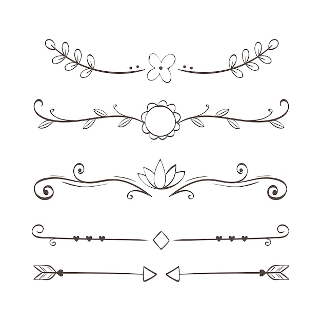 Vector divisores ornamentales florituras