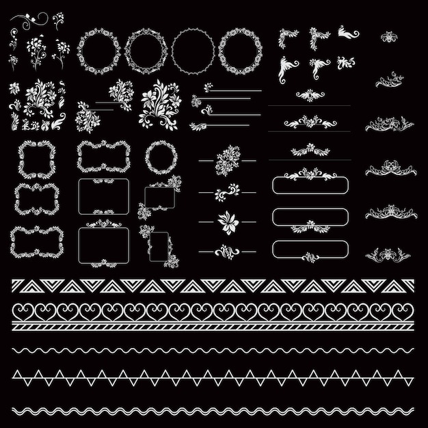 Divisores de páginas caligráficas Decoración retro Ornamento de libros Capítulo y flecha