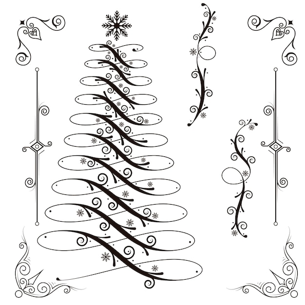 Divisores de texto conjunto de garabates elementos decorativos de bodas bordes de adornos líneas vector dibujado a mano i