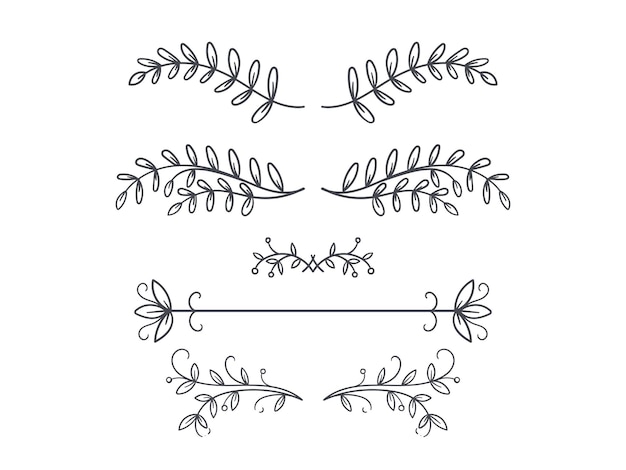 Divisores de texto decorativos con hojas