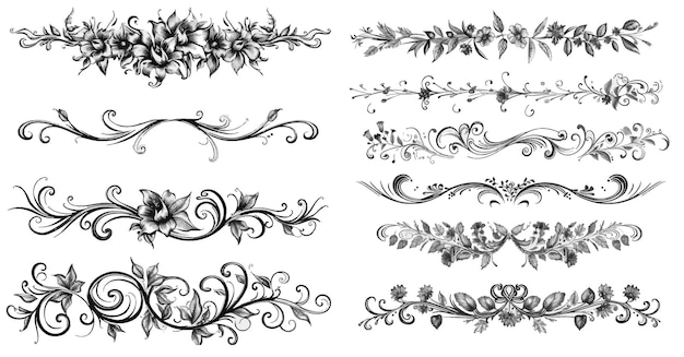 Vector divisores de texto decorativos