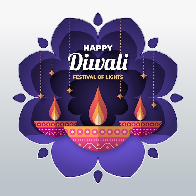 Diwali en concepto de estilo de papel