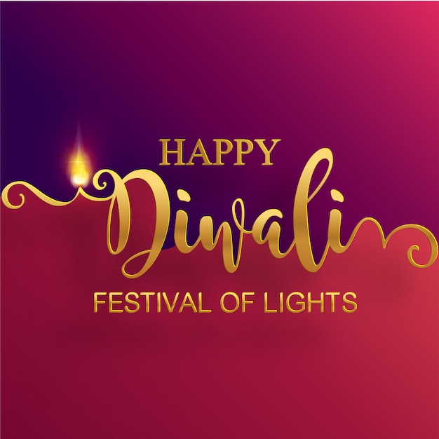 Diwali, Deepavali o Dipavali el festival de las luces de la india con diya de oro estampado y cristales sobre papel de color de fondo.