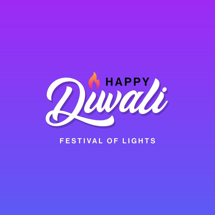 Diwali. Diseño minimalista de la tarjeta de deseos Happy Diwali con petardos y lámparas.