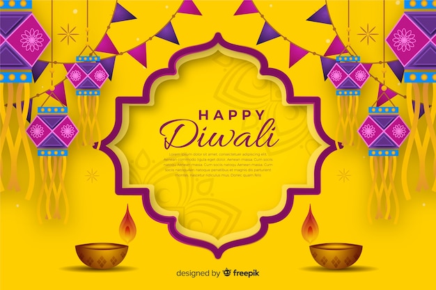 Vector diwali fondo dibujado a mano