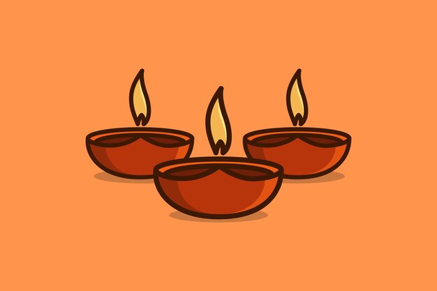 Diwali Props ilustración vectorial Feliz Diwali Festival de luces celebración icono concepto.