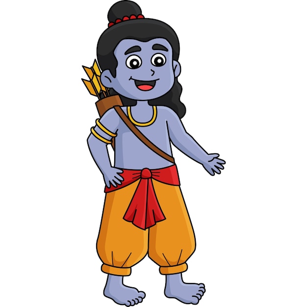 Diwali Rama Ilustración de cliparts en color de dibujos animados