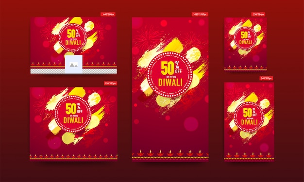 Diwali venta banner banner y flyer.