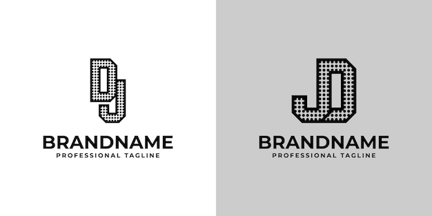 Vector dj y jd dot monogram logotipo adecuado para negocios con las iniciales dj o jd