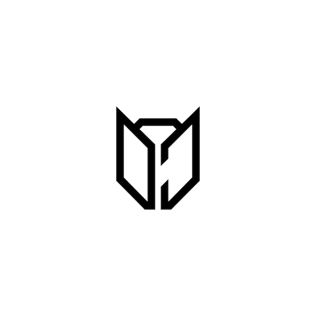 DJ monograma logo diseño carta texto nombre símbolo monocromo logotipo alfabeto carácter simple logo