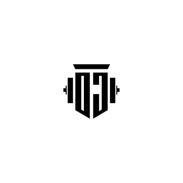 DJ monograma logo diseño carta texto nombre símbolo monocromo logotipo alfabeto carácter simple logo