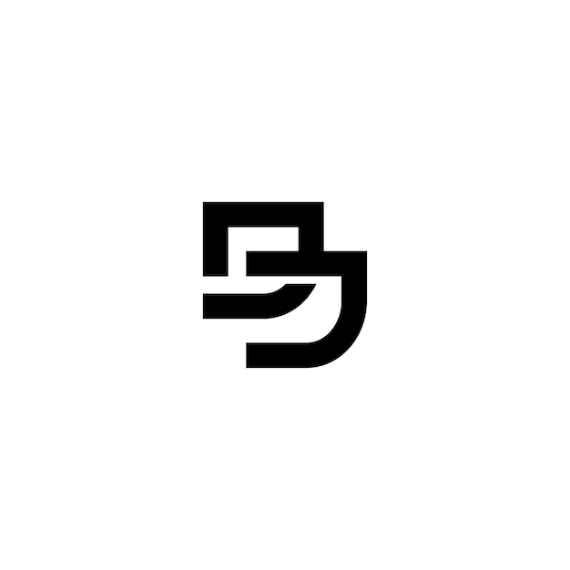 DJ monograma logo diseño carta texto nombre símbolo monocromo logotipo alfabeto carácter simple logo