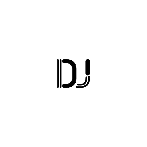 DJ monograma logo diseño carta texto nombre símbolo monocromo logotipo alfabeto carácter simple logo