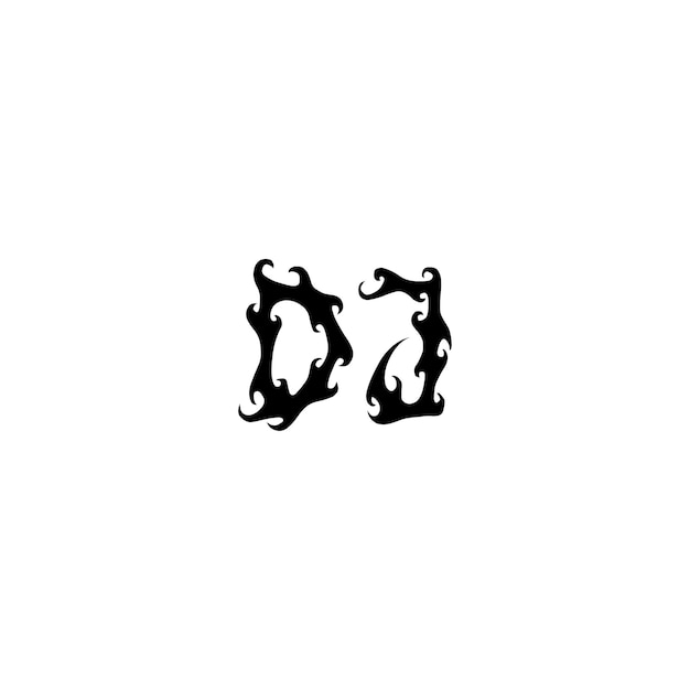 DJ monograma logo diseño carta texto nombre símbolo monocromo logotipo alfabeto carácter simple logo