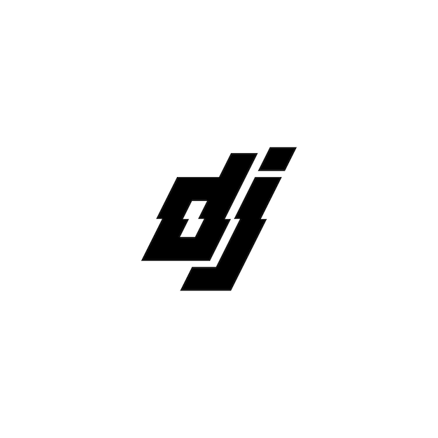 DJ monograma logo diseño carta texto nombre símbolo monocromo logotipo alfabeto carácter simple logo