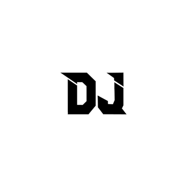 DJ monograma logo diseño carta texto nombre símbolo monocromo logotipo alfabeto carácter simple logo