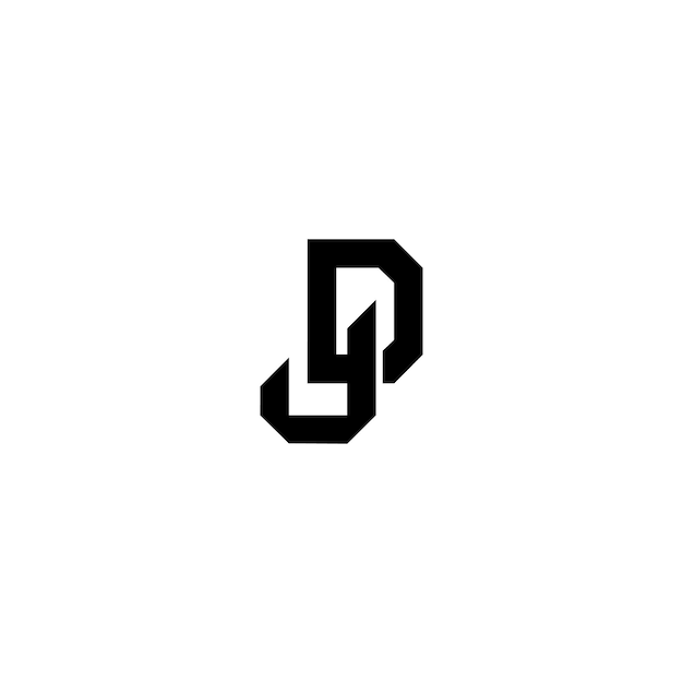 DJ monograma logo diseño carta texto nombre símbolo monocromo logotipo alfabeto carácter simple logo