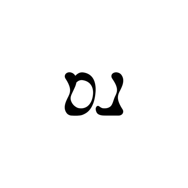 DJ monograma logo diseño carta texto nombre símbolo monocromo logotipo alfabeto carácter simple logo