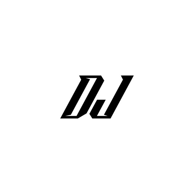 DJ monograma logo diseño carta texto nombre símbolo monocromo logotipo alfabeto carácter simple logo