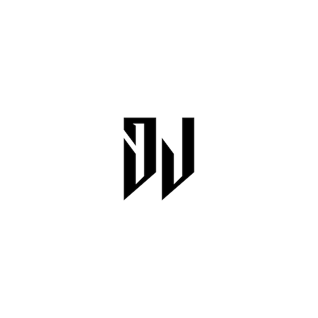 DJ monograma logo diseño carta texto nombre símbolo monocromo logotipo alfabeto carácter simple logo