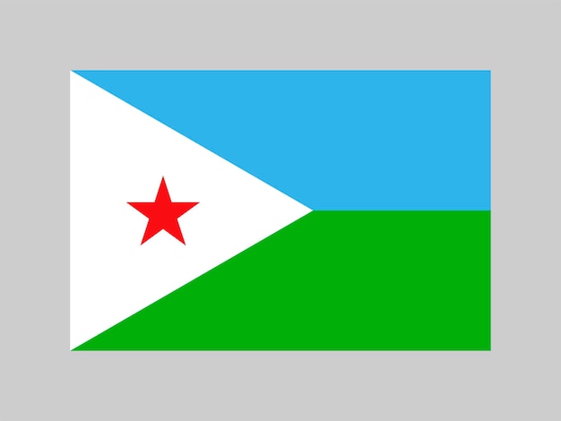 Djibouti bandera colores oficiales y proporción ilustración vectorial