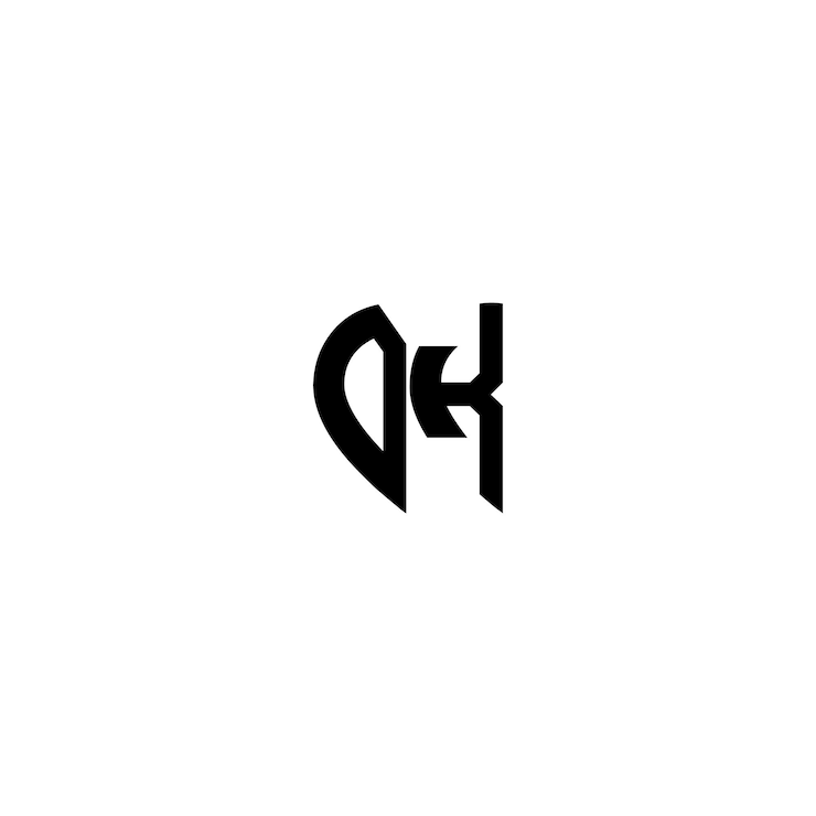 Vector dk monograma logotipo diseño carta texto nombre símbolo monocromo logotipo alfabeto carácter simple logotipo