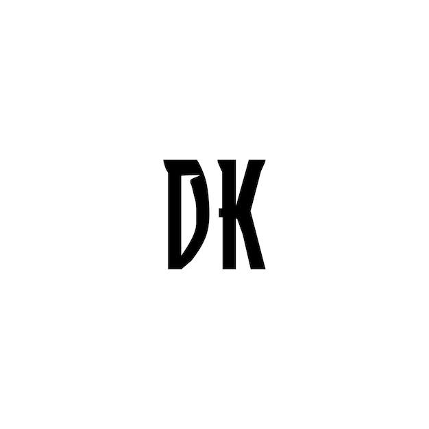 DK monograma logotipo diseño carta texto nombre símbolo monocromo logotipo alfabeto carácter simple logotipo