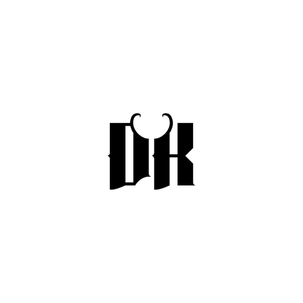 DK monograma logotipo diseño carta texto nombre símbolo monocromo logotipo alfabeto carácter simple logotipo
