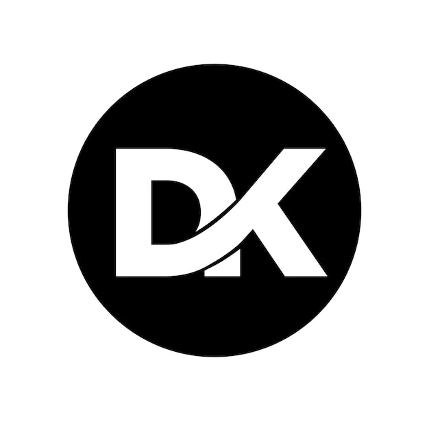 DK Nombre de la empresa letras iniciales monograma DK icono de letras unidas