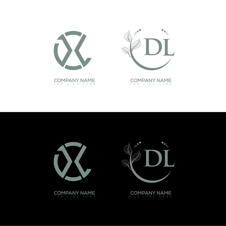 Vector dl minimalista y clásico diseño de conjunto de logotipos dl monograma vector de forma de círculo