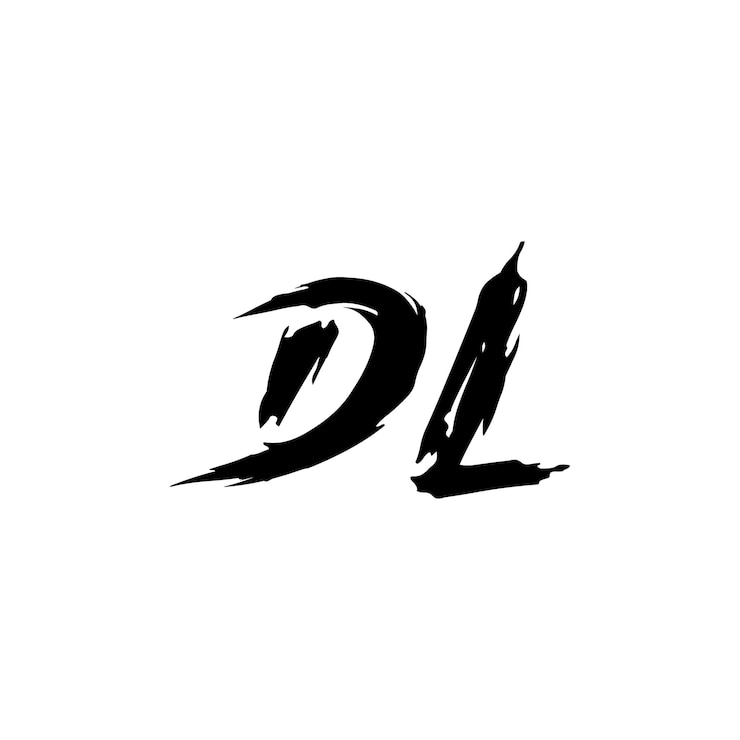 Vector dl monograma logotipo diseño carta texto nombre símbolo monocromo logotipo alfabeto carácter simple logotipo