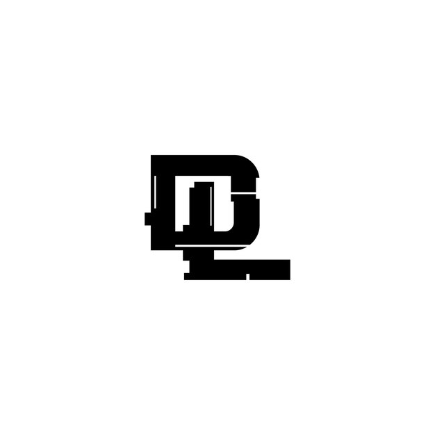 DL monograma logotipo diseño carta texto nombre símbolo monocromo logotipo alfabeto carácter simple logotipo