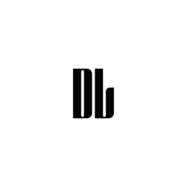 DL monograma logotipo diseño carta texto nombre símbolo monocromo logotipo alfabeto carácter simple logotipo