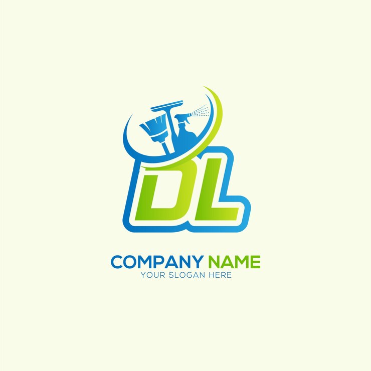 Vector dl o ld letra local vector de limpieza vector del logotipo del servicio de limpia
