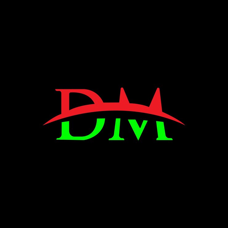 Vector dm letra inicial diseño de logotipo plantilla ilustración vectorial