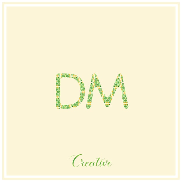 DM Logo verde natural último diseño del logotipo Ilustración vectorial Logotipo creativo Logotipo mínimo Monograma