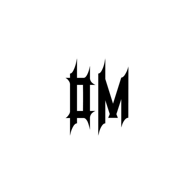 DM monograma logotipo diseño carta texto nombre símbolo monocromo logotipo alfabeto carácter simple logotipo