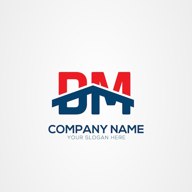 DM o MD Creative Modern Letters Elemento de diseño del logotipo