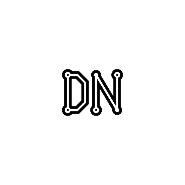 DN monograma logotipo diseño carta texto nombre símbolo monocromo logotipo alfabeto carácter simple logotipo