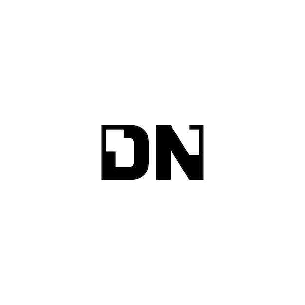 DN monograma logotipo diseño carta texto nombre símbolo monocromo logotipo alfabeto carácter simple logotipo