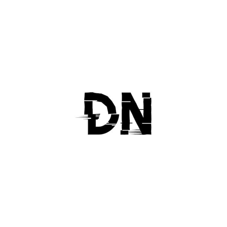 Vector dn monograma logotipo diseño carta texto nombre símbolo monocromo logotipo alfabeto carácter simple logotipo